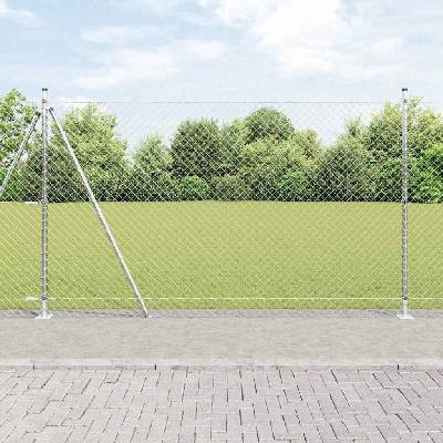 OMAXI Zábradlí s betonovým základem 10 x 1,5 m Pozinkovaná ocel 236074