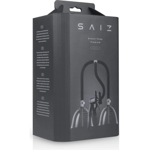 SAIZ Premium - двойна помпа за гърди - малка - прозрачно-черна - lovesexshop