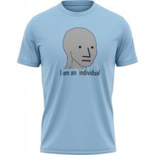MemeMerch tričko I Am An Individual sky blue