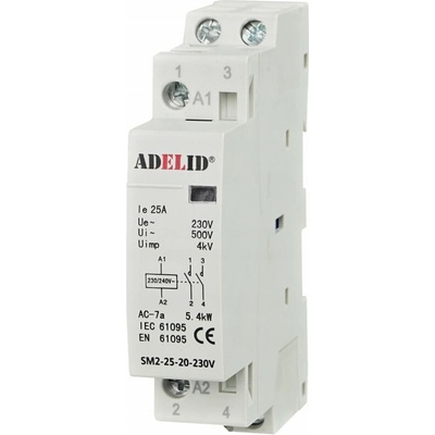 Adelid SM2 25-20-230V Modulární stykač 25-20 230V 25A 2Z 1fázový 2NO SM2 25-20-230V