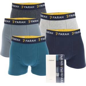 Farah Боксерки Farah Darrick 5 Pack Boxer Shorts - Navy Grey