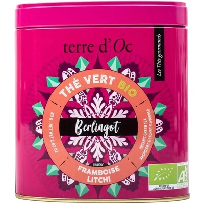 Terre d'Oc Berlingot Framboise & Litchi BIO zelený čaj 80 g