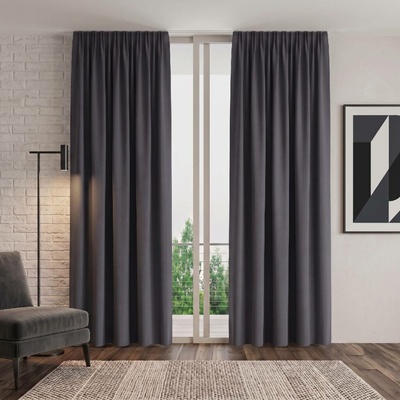 Dekorační závěs s řasící páskou 10 tmavě šedá 160x250 cm (cena za 1 kus) MyBestHome