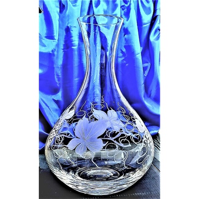 LsG-Crystal Dekantér karafa ručně ryté broušené dekor Víno dárkové balení satén dek-2193 1500 ml
