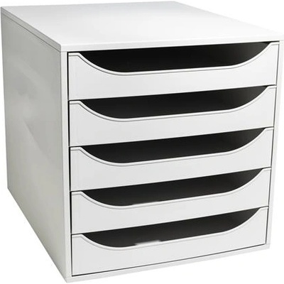 Exacompta Шкаф за документи, пластмасов, 5 чекмеджета, EXACOMPTA "Ecobox Office", сив 229606D (229606D)