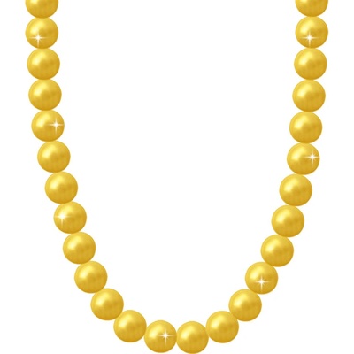 Biju Perlový náhrdelník s umelými perlami žltej 6000657-1