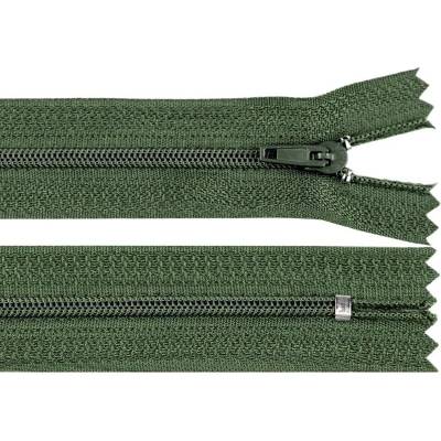Pro Háčkování Spirálový zip pinlock No 3 délka 30 cm zelenošedý