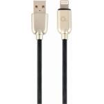 Gembird CC-USB2R-AMLM-1M Премиум гумен 8-пинов кабел за зареждане и пренос на данни 1 м черен (CC-USB2R-AMLM-1M)