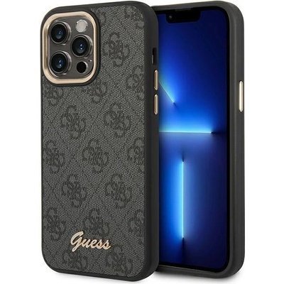 GUESS Кейс Guess GUHCP14XHG4SHK за iPhone 14 Pro Max 6.7", черен / черен, твърд, 4G Vintage Gold Logo (GUE002185-0)