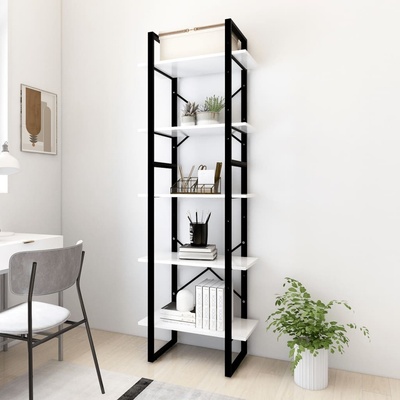 Nabytek XL Knihovna s 5 policemi bílá 60x30x175 cm dřevotříska