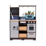ECOTOYS Голяма дървена кухня за деца с аксесоари (tl40030)
