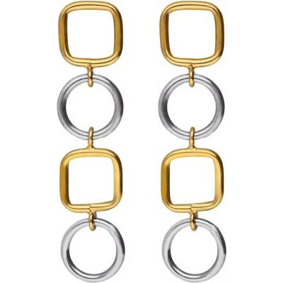 Victoria Cruz Výrazné visiace bicolor náušnice zo striebra Nivola A5507-BT