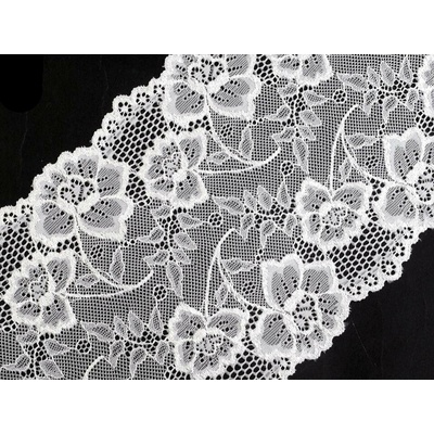 Elastická krajka / vsadka / běhoun šíře 18,5 cm Varianta: 1 bílá, Balení: 1 m