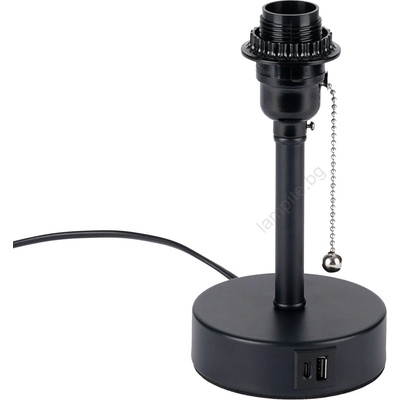 Brilagi - Настолна лампа с USB порт TABLON 1xE27/25W/230V черна (BG3666)