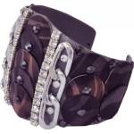 Dannyra Стилна гривна с кожени пендари и Swarovski кристали Dannyra Jewels