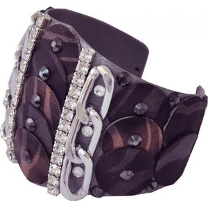 Dannyra Стилна гривна с кожени пендари и Swarovski кристали Dannyra Jewels