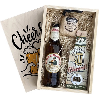 dárková dřevěná bedna pro pivaře Cheers malá