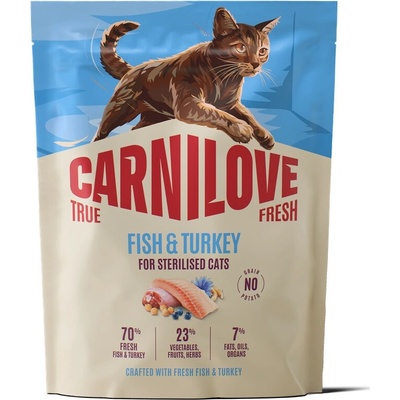 CARNILOVE TRUE FRESH Cat Dry Fish&Turkey for Sterilised Adult All Breeds 2 kg