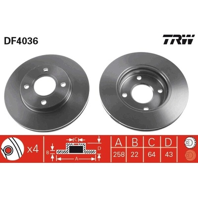 TRW Brzdový kotúč DF4036