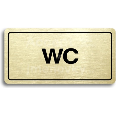 ACCEPT Piktogram WC - zlatá tabulka - černý tisk