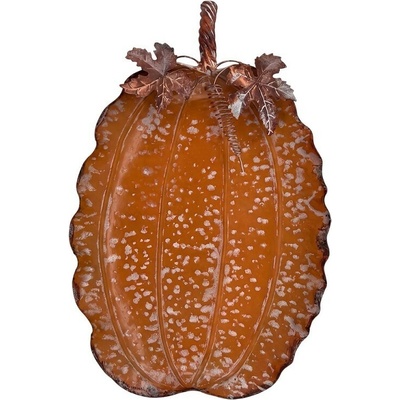 Clayre & Eef Rustikální kovová oranžová mísa dýně Pumpkin Rust 56 x 34 x 6 cm