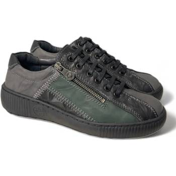 Image 1 of Loretta Анатомични дамски сникърски Loretta от естествена кожа 7056-305 GREY /BLACK/GREEN