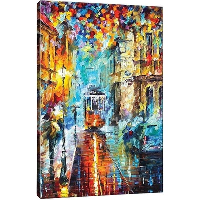Vavien Artwork Картина Дъждовен град, 40 x 60 cm Late Night Tram - Tablo Center (MDR9004)