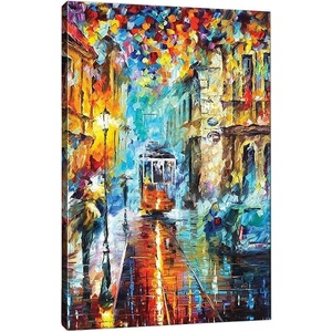 Vavien Artwork Картина Дъждовен град, 40 x 60 cm Late Night Tram - Tablo Center (MDR9004)