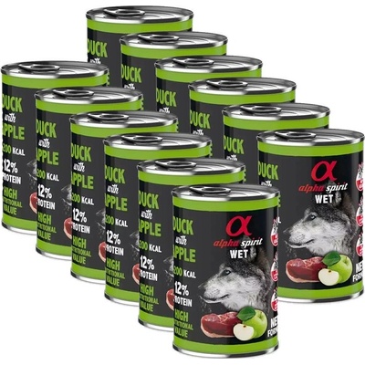 Alpha Spirit Dog Duck & Green Apple 12 x 400 g