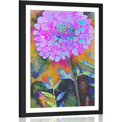 Plakát s paspartou nádherné květiny - 30x45 black