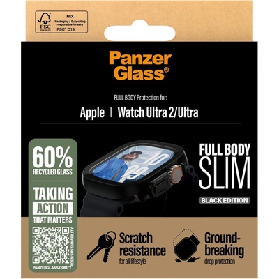 PanzerGlass Apple Watch Ultra 2/Ultra tenký čierny s ochranným sklom 3718