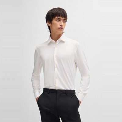 HUGO BOSS Риза Hugo Men's Kenno Long-Sleeve Plain Shirt - Open White
