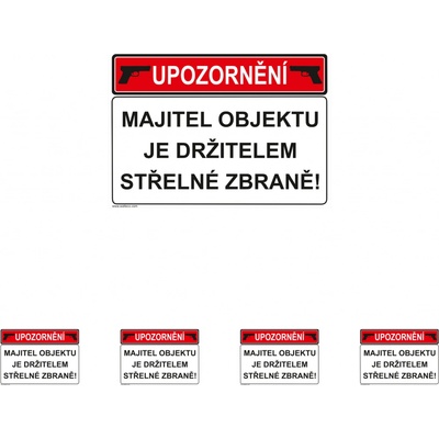 Walteco Majitel má zbraň 210x148mm, formát A5, samolepka Množství: 5 ks , 20177BP1
