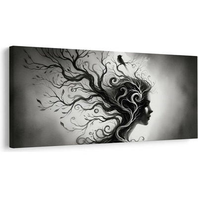 Obraz strom života v ženské siluetě - 80x40