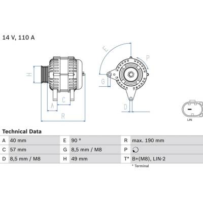 Alternátor BOSCH 0 986 083 910 (0986083910)