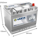 Autobaterie Varta Blue Dynamic EFB 12V 72Ah 760A 572 501 076