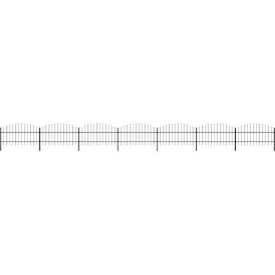 vidaXL Zahradní plot s kopím nahoře ocelový 1248 x 100 cm černý