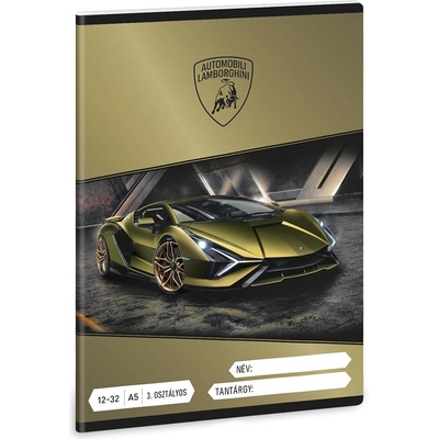 Ars Una Тетрадка с подложки ARS UNA A/5 32 страници 12-32 3. клас Lamborghini 5523 53605238 (53605238)