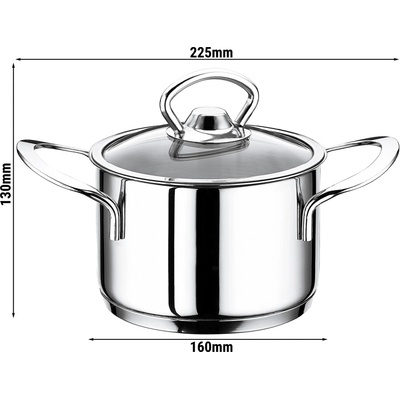 G.Gastro Rendlík Nerezová ocel 1,2 l 14 cm Výška: 8 cm vč. víka s vhodný pro všechny typy sporáků včetně indukce D14159093