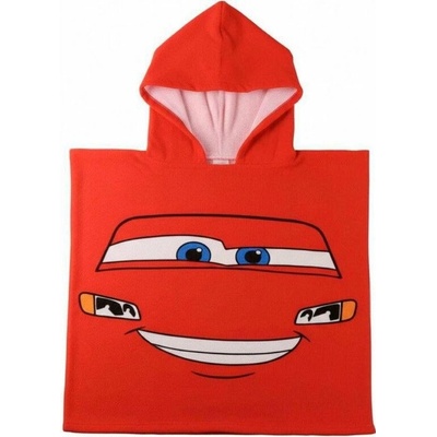 CurePink dětský ručník pončo Cars Auta Blesk McQueen 55 x 77 cm