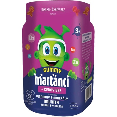 Walmark Marťánci Gummy černý bez 50 + 20 tablet