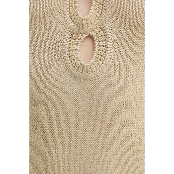 Simona Corsellini Рокля Simona Corsellini в златисто среднодълга с кройка по тялото P25CPABO04 (P25CPABO04)