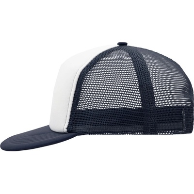 Myrtle Beach MB 6207 plochý kšilt síťovaná 5 panelová COT03620790899-white/navy Bílá/navy