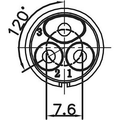 Lutronic 2650 03 T12 CB T kulatý konektor DIN, 1 ks