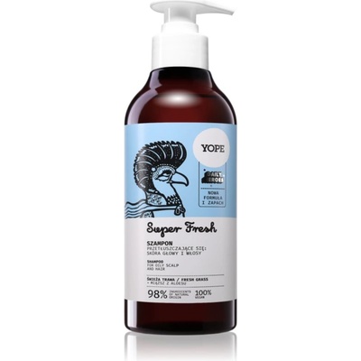 YOPE Daily Heroes Fresh Shampoo Fresh Grass освежаващ шампоан за мазна коса и мазен скалп 300ml