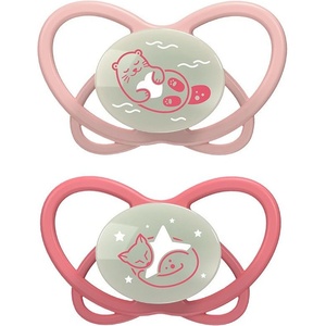 NIP Бебешка залъгалка NIP Green - My Butterfly Night, 5-18 м, 2 броя, розови (4000821426207) - ozone