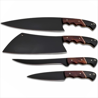 HARAHU Комплект кухненски ножове xr-38746 - 4бр. / Черен / Кафяв kp38746 (xr-38746)