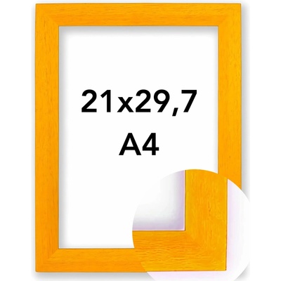 Fotorámeček Dresden Rozměr: A4 - 21 x 29,7 cm, Barva: Žlutá, Typ zasklení: Plexi