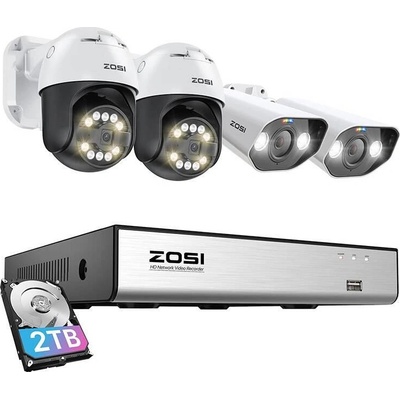 Zosi 2 ks C296 WiFi 5MP a 2 ks C182 WiFi 8MP + NVR 8ch + 2TB HDD