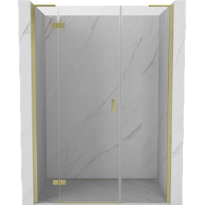 Mexen Mist-H L врата за душ кабина, лява, 125 см, прозрачна, златисти матови - 8A5L-125-001-55-00-L (8A5L-125-001-55-00-L)